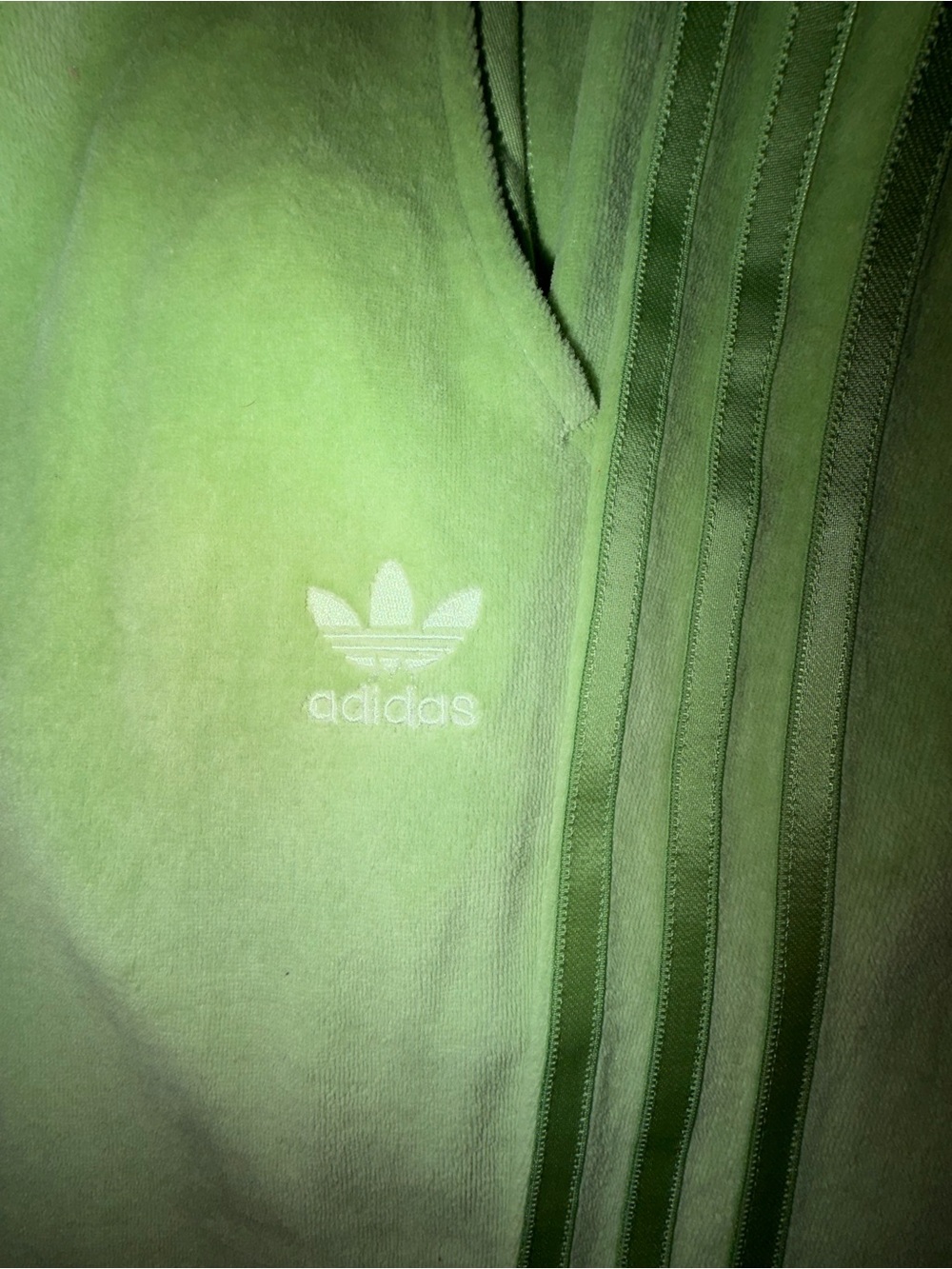 adidas Oman Crop FZ Hoodie & Jogger Set Chalk Green - Picture 14 of 16